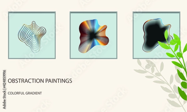 Obraz Abstraction paintings, colorful gradient. Vector illustration