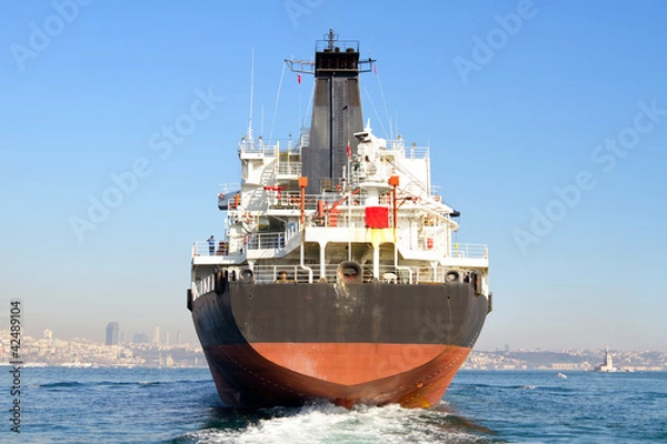 Obraz Cargo ship from the backwash