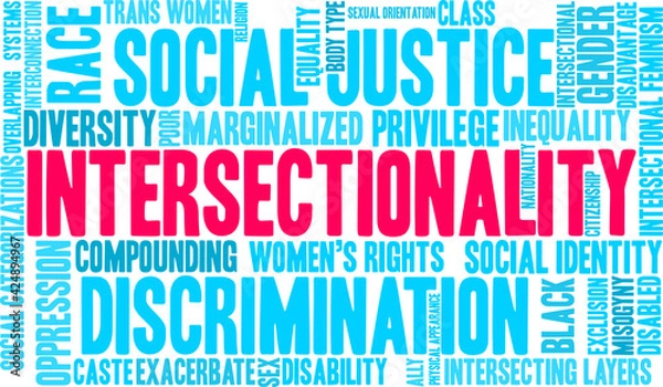 Obraz Intersectionality Word Cloud on a white background. 