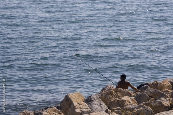 Obraz Old man fishing