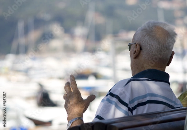 Obraz senior man chatting