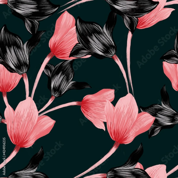 Obraz Beautiful seamless pattern with Floral background .
