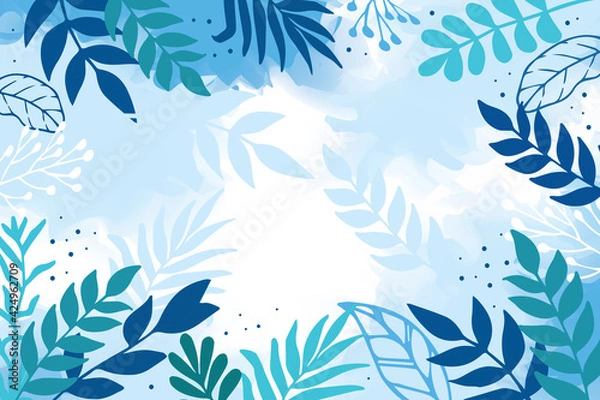 Fototapeta flower background for design. Vector design templates in simple modern style with copy space for text, flowers and leaves - wedding invitation backgrounds and frames, social media stories wallpapers.