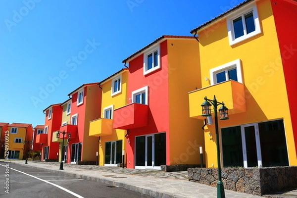 Obraz 제주에 있는 스위스 마을의 봄 풍경이다.