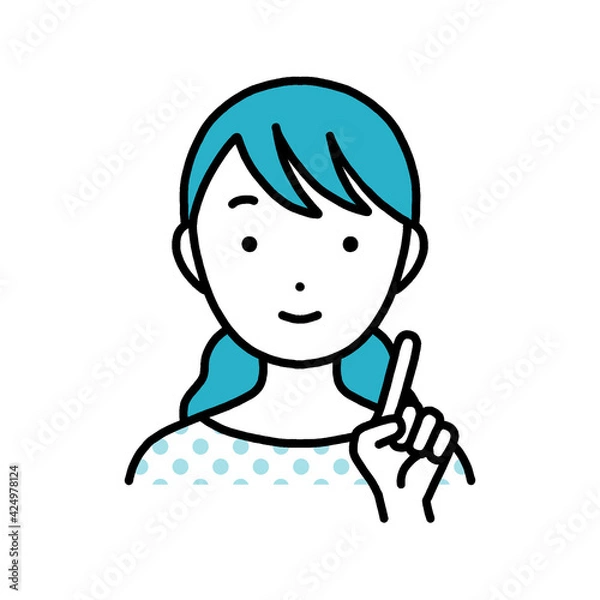 Fototapeta 指差しポーズの女性