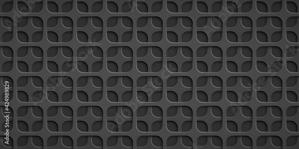 Fototapeta Abstract background with squares holes in gray colors