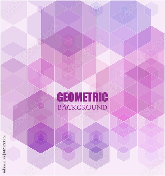 Fototapeta Light Purple vector layout with hexagonal shapes. Illustration with set of colorful hexagons.
