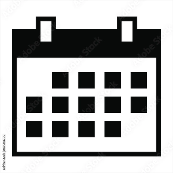 Obraz calendar, planner black filled vector icon isolated