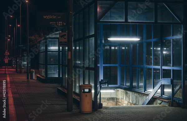 Obraz descent to the train station tunnel