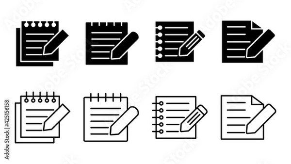 Fototapeta Note icon set. notepad icon vector