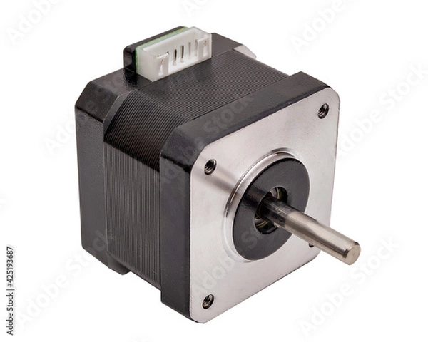 Obraz Stepper motor for precise movement isolated on white background