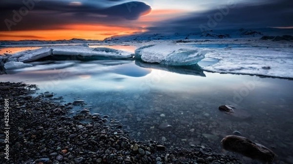 Obraz sunset over the river