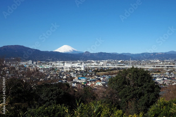 Obraz 富士山と街並み