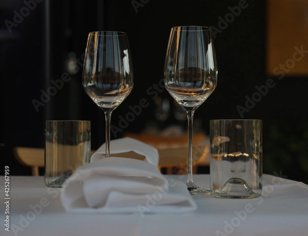 Fototapeta glasses on table