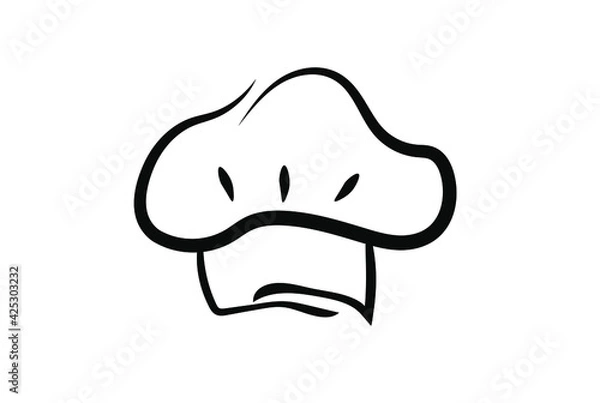 Obraz Design symbol chef hat icon flat vector.