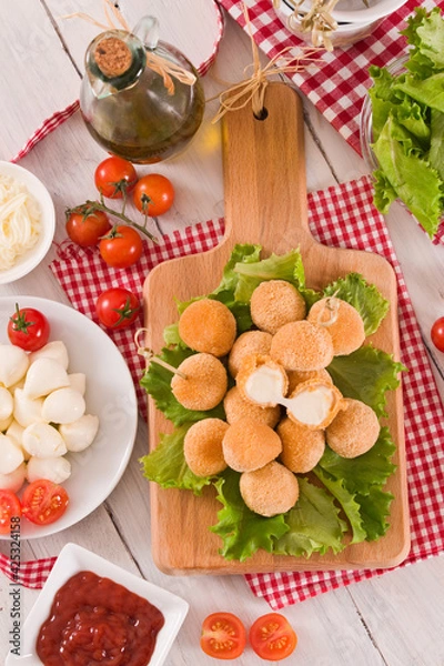 Obraz Fried Mozzarella cheese balls.