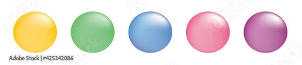 Obraz 素材 ボタン 丸 グラデーション 春 メッシュ 吹出し 立体的 カラフル ポップ アイコンセット ピンク 黄 青 緑 set_dialog icon