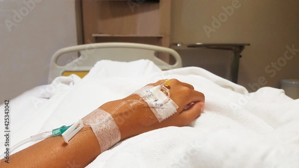 Obraz Patients giving saline solutions.Patients saline