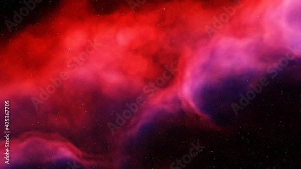 Obraz Space background with nebula and stars, nebula in deep space 3d render