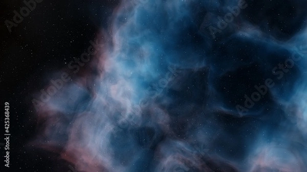 Fototapeta Space background with nebula and stars, nebula in deep space 3d render