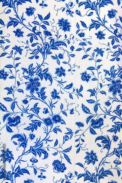 Obraz Blue floral pattern on the wallpaper