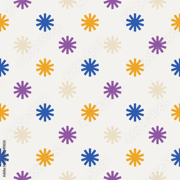 Fototapeta Seamless abstract background with stars. Infinity polka dot geometric pattern. Geo abstract shapes.