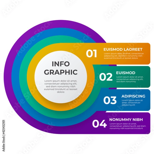 Fototapeta Circle list infographic element template vector, 4 points, options, steps diagram layout.
