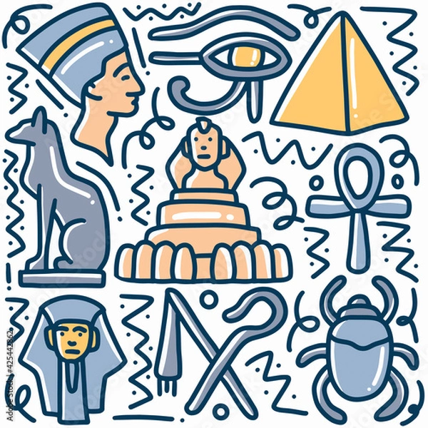 Obraz hand drawn doodle egypt holiday