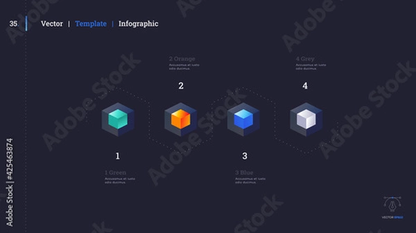 Fototapeta Minimalistic infographic presentation slide.