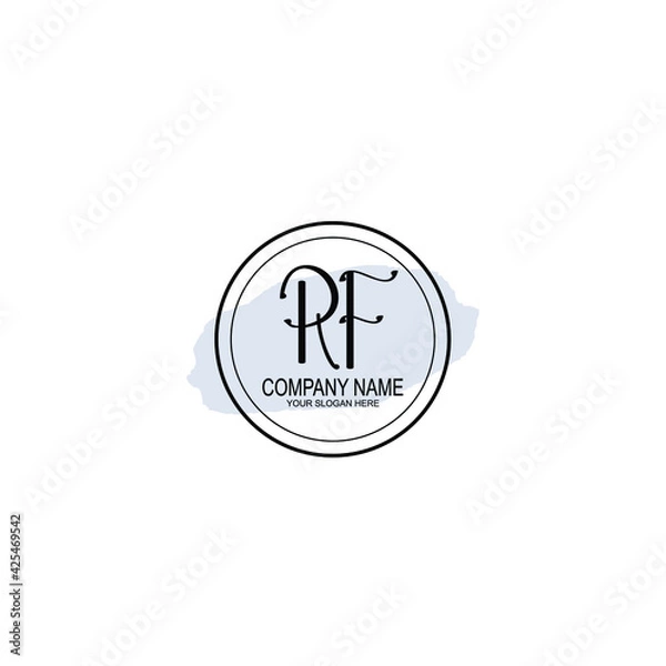 Fototapeta RF Initials handwritten minimalistic logo template vector