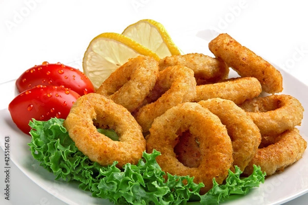 Obraz breaded calamari rings deep fried