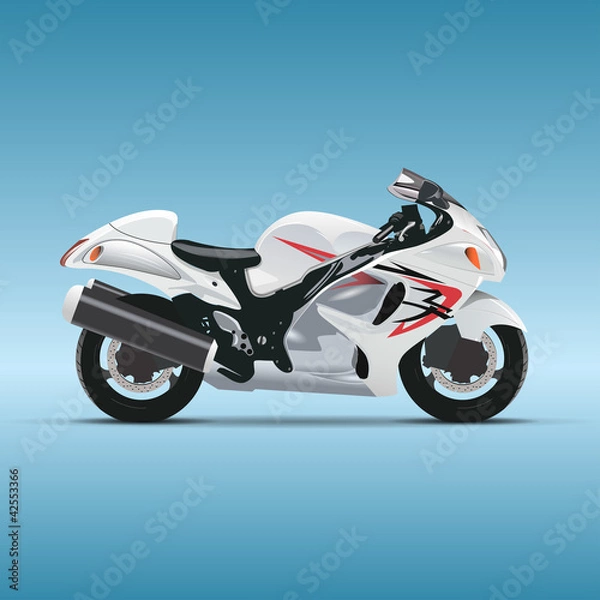 Obraz Vector motorcycle on blue background