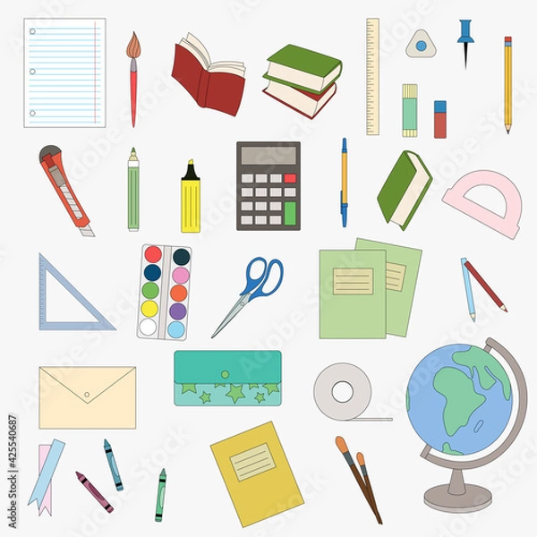 Fototapeta picture in the form of a set with school or office supplies