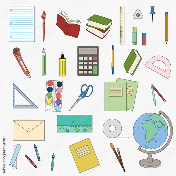 Fototapeta picture in the form of a set with school or office supplies