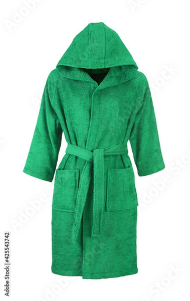 Obraz green bathrobe isolated on white background