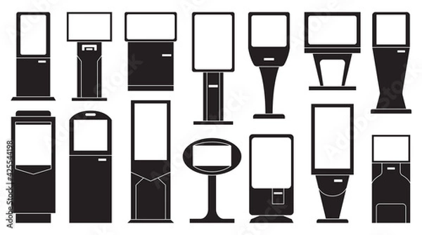 Fototapeta Terminal isolated black set icon.Vector illustration illustration atm on white background .black vector set icon terminal.