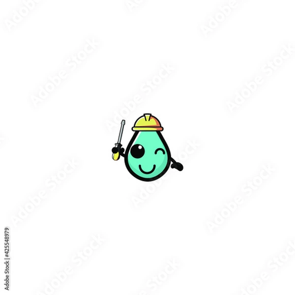 Fototapeta Cute Water Cartoon Character Vector Illustration Design. Outline, Cute, Funny Style. Recomended For Children Book, Cover Book, And Other.
