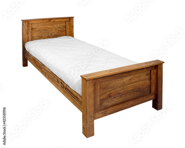 Obraz vintage single bed isolated on white background