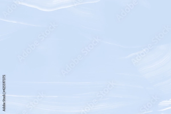 Fototapeta Natural acrylic texture with soft blue brush stroke for artistic banner design. Abstract paintbrush in trendy minimal style with tender blue painting textured effect. Watercolour light-blue background