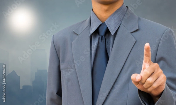 Obraz Business man black suit select concept human resource management.