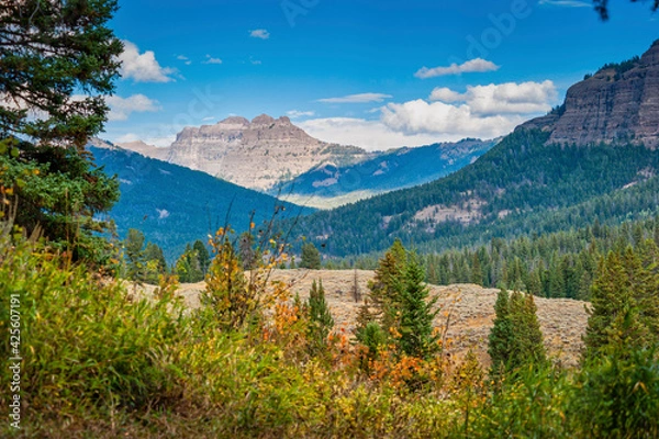 Fototapeta Mountain view on the trail leading to Trout Lake