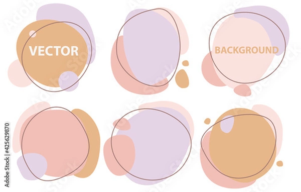 Fototapeta Vector set of abstract backgrounds in minimal style with space for text - design templates for social media stories and bloggers