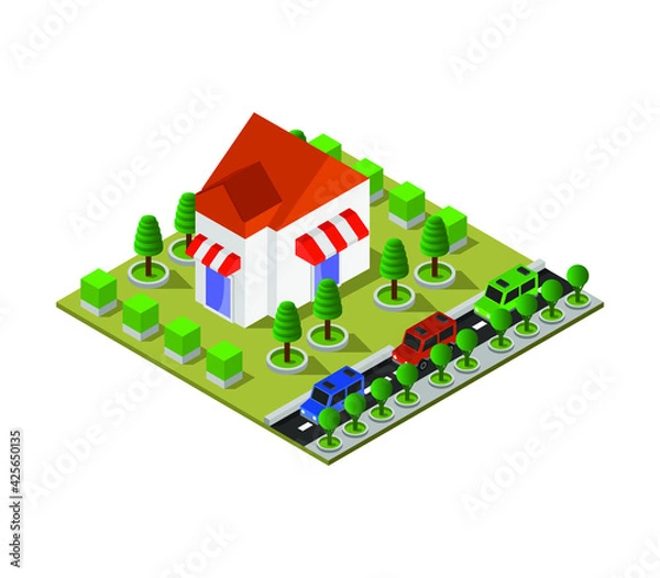 Fototapeta Isometric shop icon