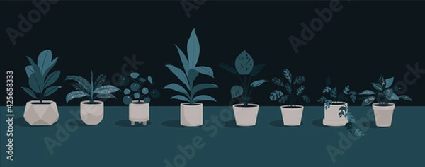 Obraz Blue Pot Plants