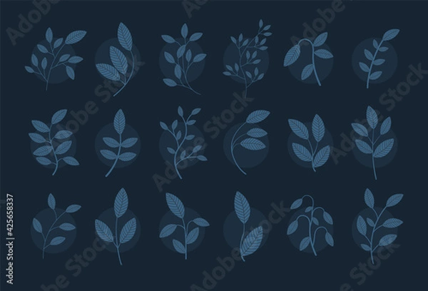 Obraz Blue Tree Branch Set