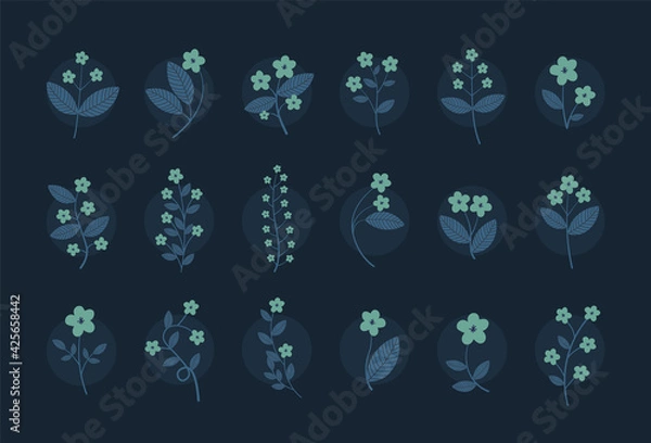 Obraz Green Flower Set