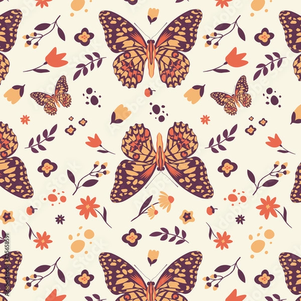 Obraz Seamless Butterfly Pattern