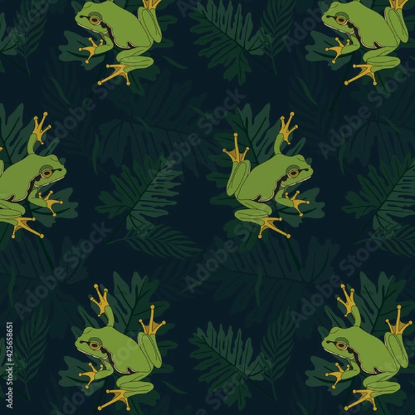 Obraz Seamless Tree Frog Pattern