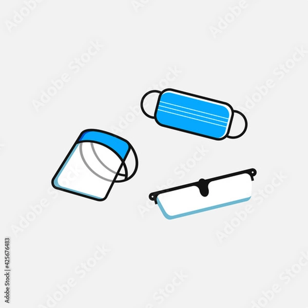 Fototapeta set of face mask vector