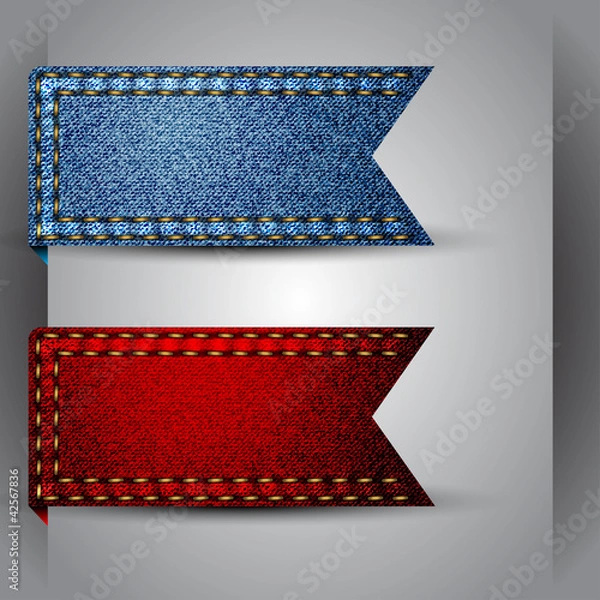 Obraz Wektor wykonany ze wstążki z tkaniny jean